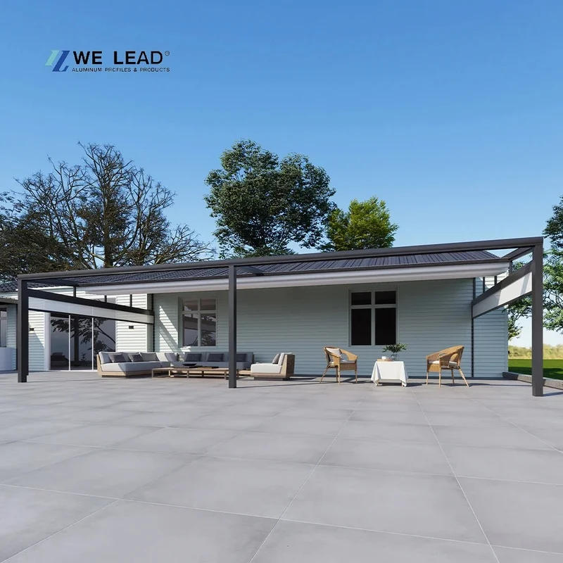 Shading  Motorized Retractable Terrace Sliding  Retractable Roof Outdoor Practical Awning