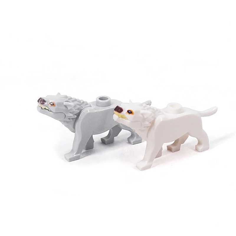 MOC Tier-Szenen-Bausteine Katzen Hunde Schafe Schweine Hühner Adler Papageien Delfin Zoo Zubehör DIY Spielzeug Bausteine T14