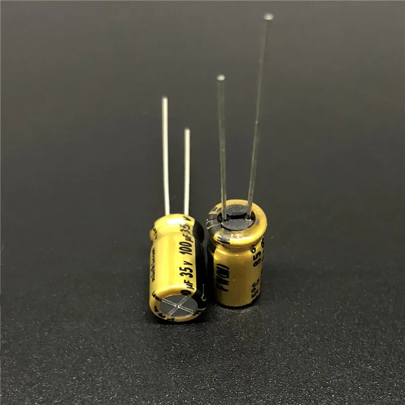 10Pcs/100 PCS 100uF 35V NICHICON FW Series 6.3x11 มม.35V100uF HIFI Audio Capacitor