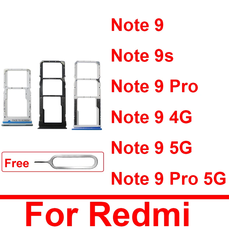 

Держатель лотка для SIM-карты для Xiaomi Redmi Note 9 9S 9 Pro 4G 5G, адаптер для чтения SIM-карт, запасные части для телефонов