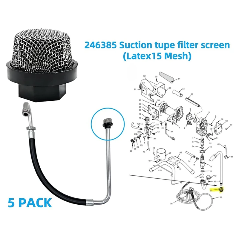 ABVG-(5+7+7) do zestawu filtrów opryskiwacza - wymienny rdzeń wewnętrzny 3 w 1, słomka 246385 / 246384 / 287032   Kompatybilny z 390 395 490 495