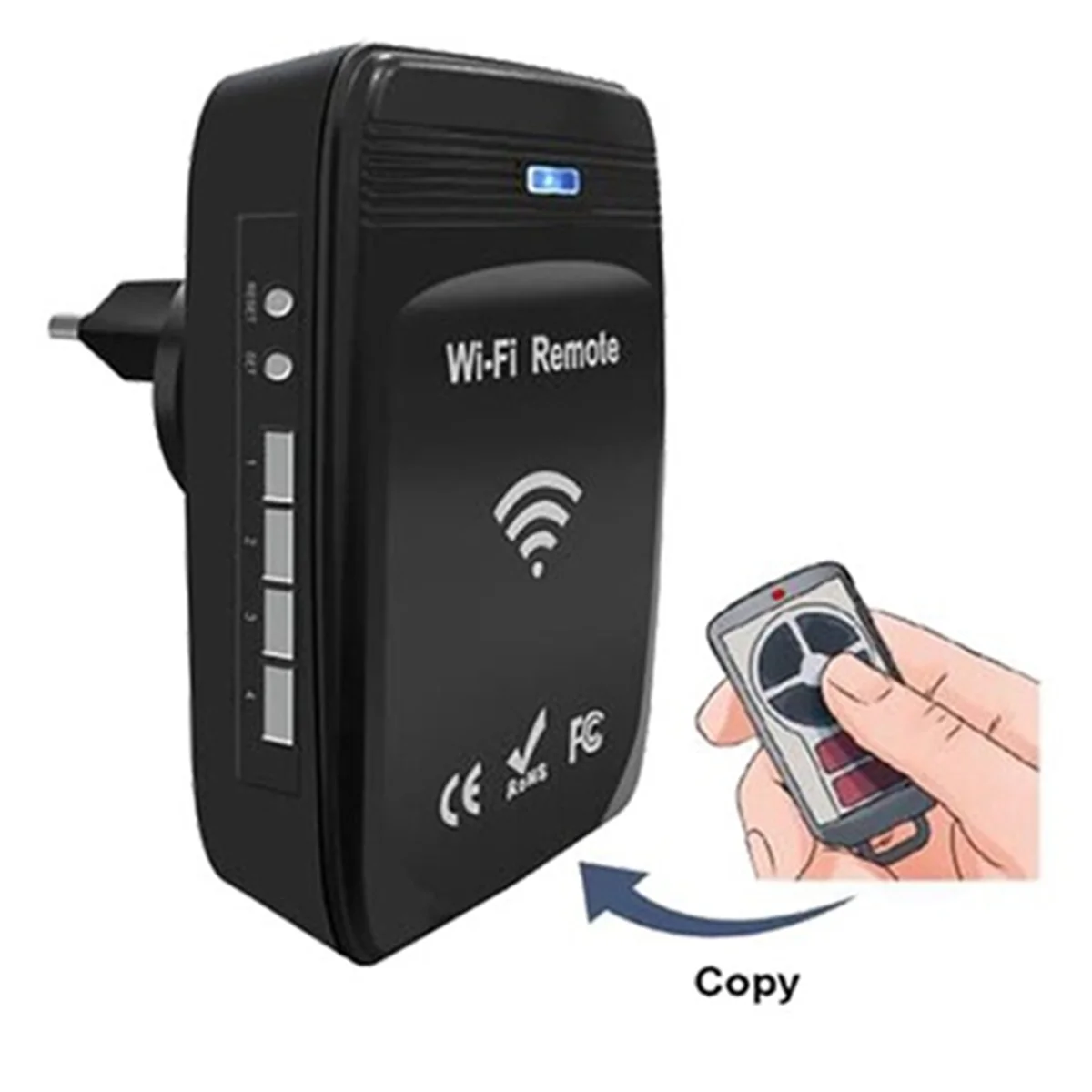 ใหม่ WiFi 287MHz-868MHz WiFi to RF Converter Rolling รหัสโรงรถประตูรีโมทคอนโทรล EU Plug