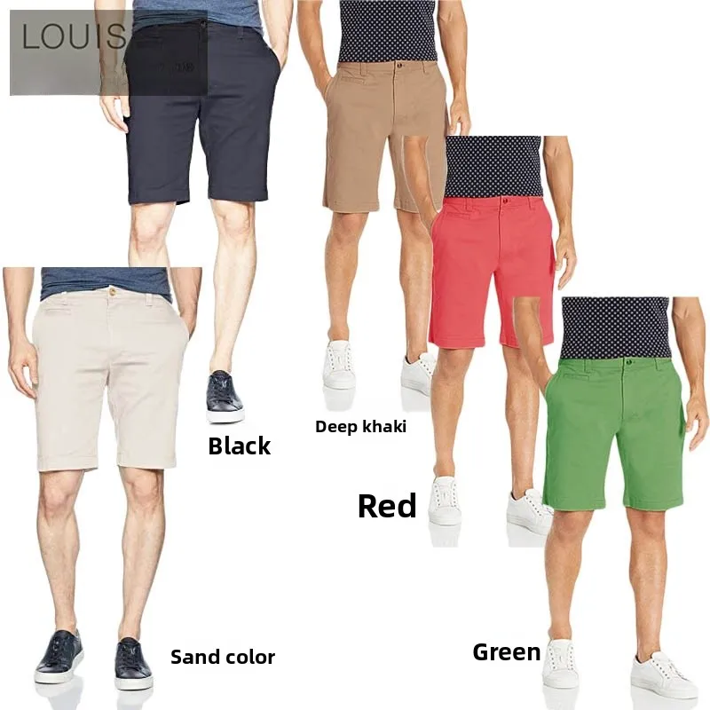 

Спецодежда цвета хаки из чистого хлопка, мужские облегающие летние брюки Louis el Faion Urban Sle Travel против морщин