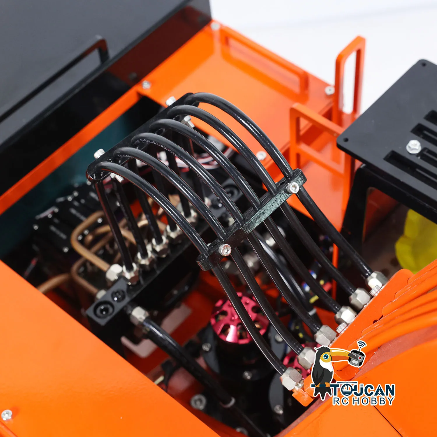 Escavatore idraulico 1/8 RC 385CF 150KG Scavatore radiocomandato per carichi pesanti Modello fai da te aggiornato per giocattolo per adulti