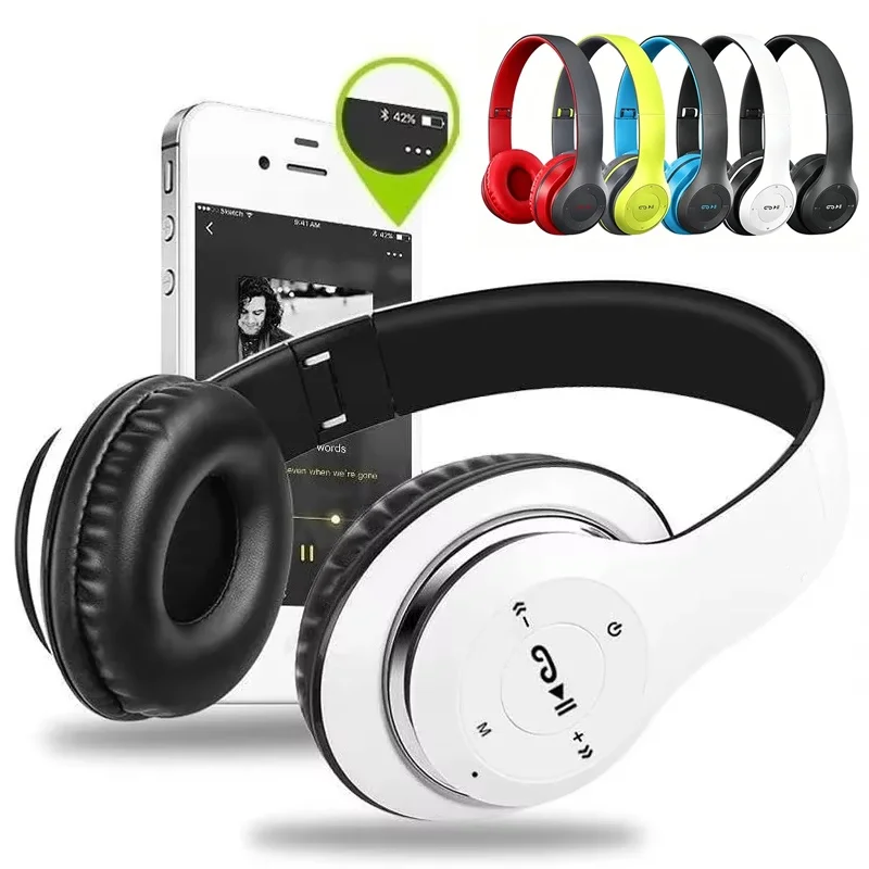 Wireless Bluetooth 5.0 Headphone Over Ear HIFI Stereo Headsets Noise Reduction Sports Gaming Earphone With Mic For Android Phone