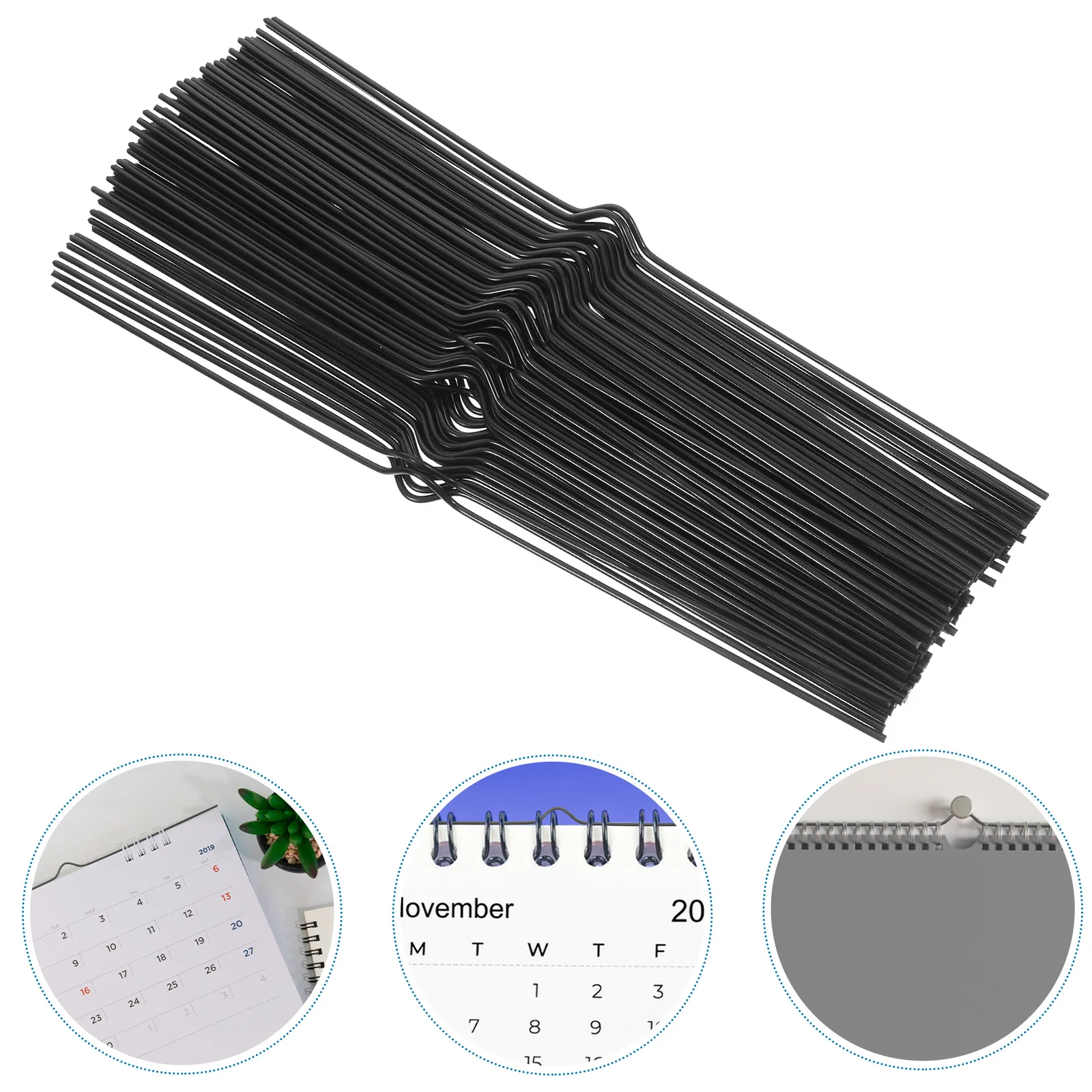 100 pièces calendrier cintre mur fil crochet pour affiche Album œuvre fer Double bobine reliure polyvalent système de suspension mur