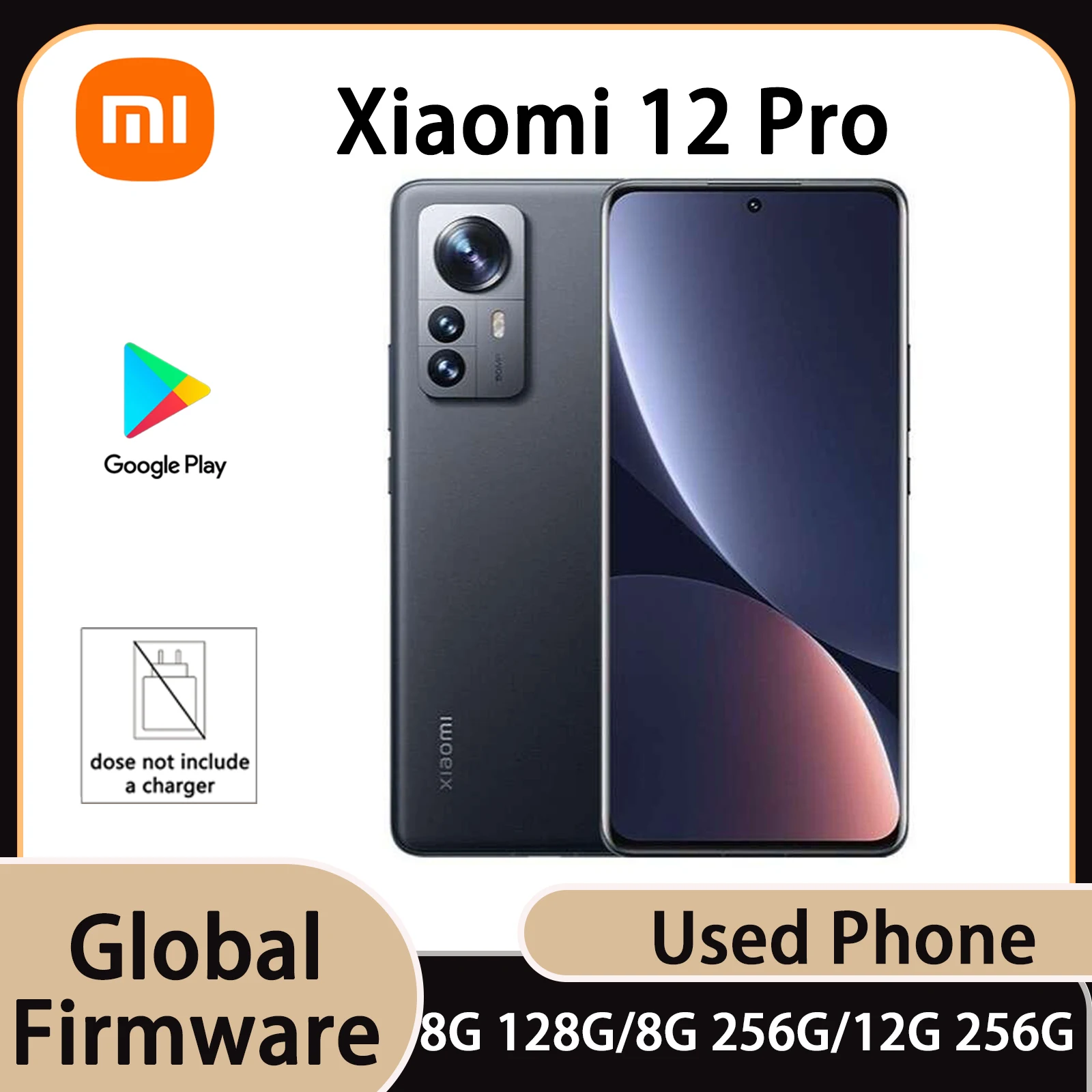 Global Firmware Xiaomi Mi 12 Pro Smartphone 5G Snapdragon 8 HyperOS 2.0 120Hz 50MP Triple Camera HDR 10+ Used Phone No Charger