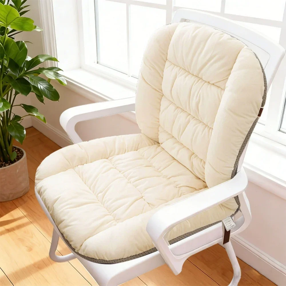 Integrated Chair Cushion with Backrest, 50x90cm Soft Plush Seat Back Cushion, Non‑Slip One‑Piece Pad for Office Home Sofa Chair