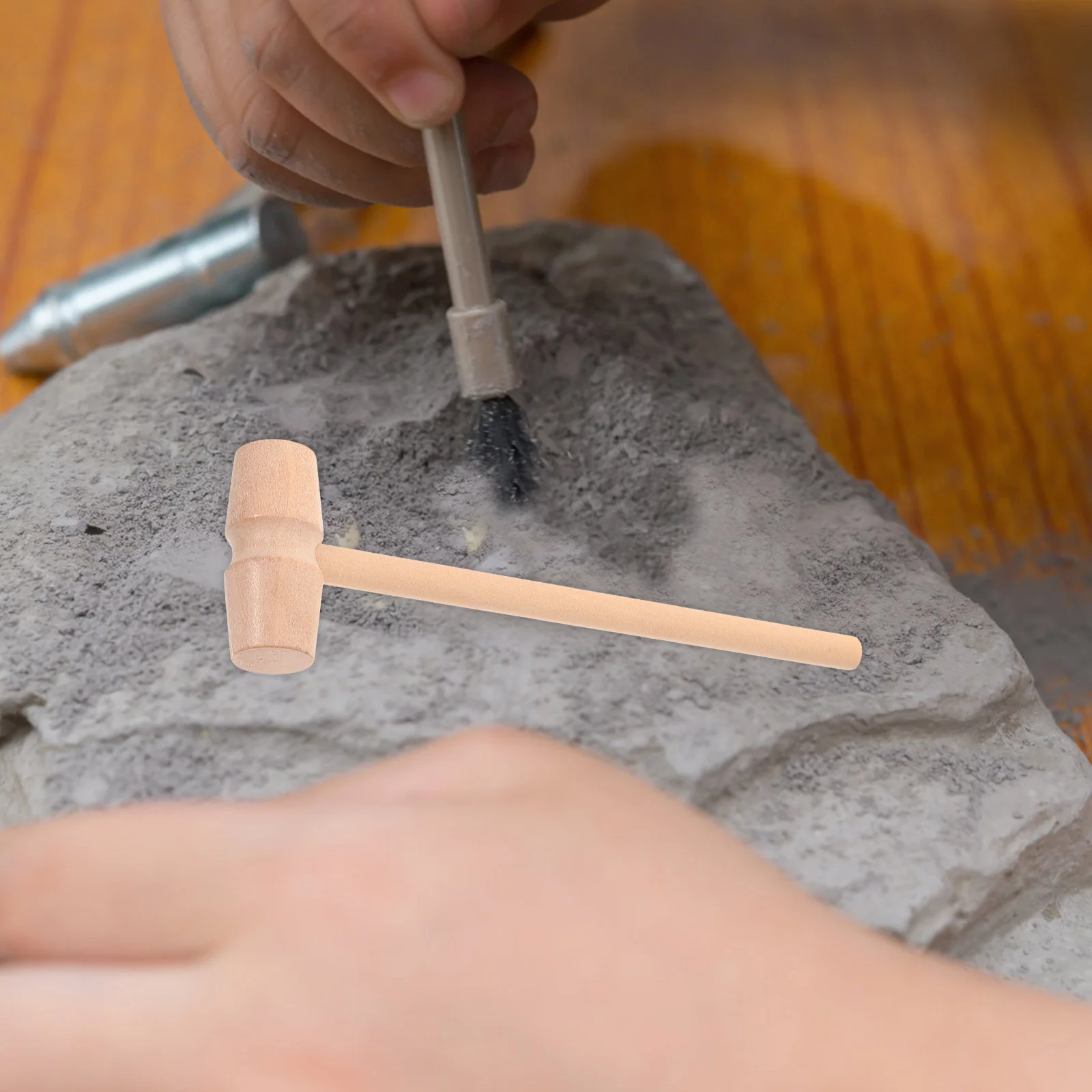 Herramientas arqueológicas, juguete educativo, juguetes para excavar, Kit para niños, martillo de madera, cepillo cincel de excavación para niños