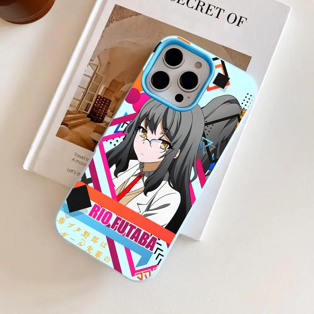 

Anime Futaba Rio Phone Case for iPhone 17 16 15 14 13 12 11 Air Pro Max Plus Jelly Dual Layer Light Blue Cover