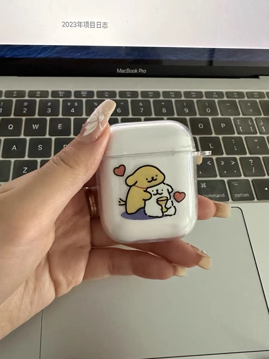 AirPods için kulaklık kutusu 4 Pro 2 şeffaf köpek yavrusu AirPods için kılıf 3 AirPod 1/2 yumuşak silikon koruyucu kapak kutusu