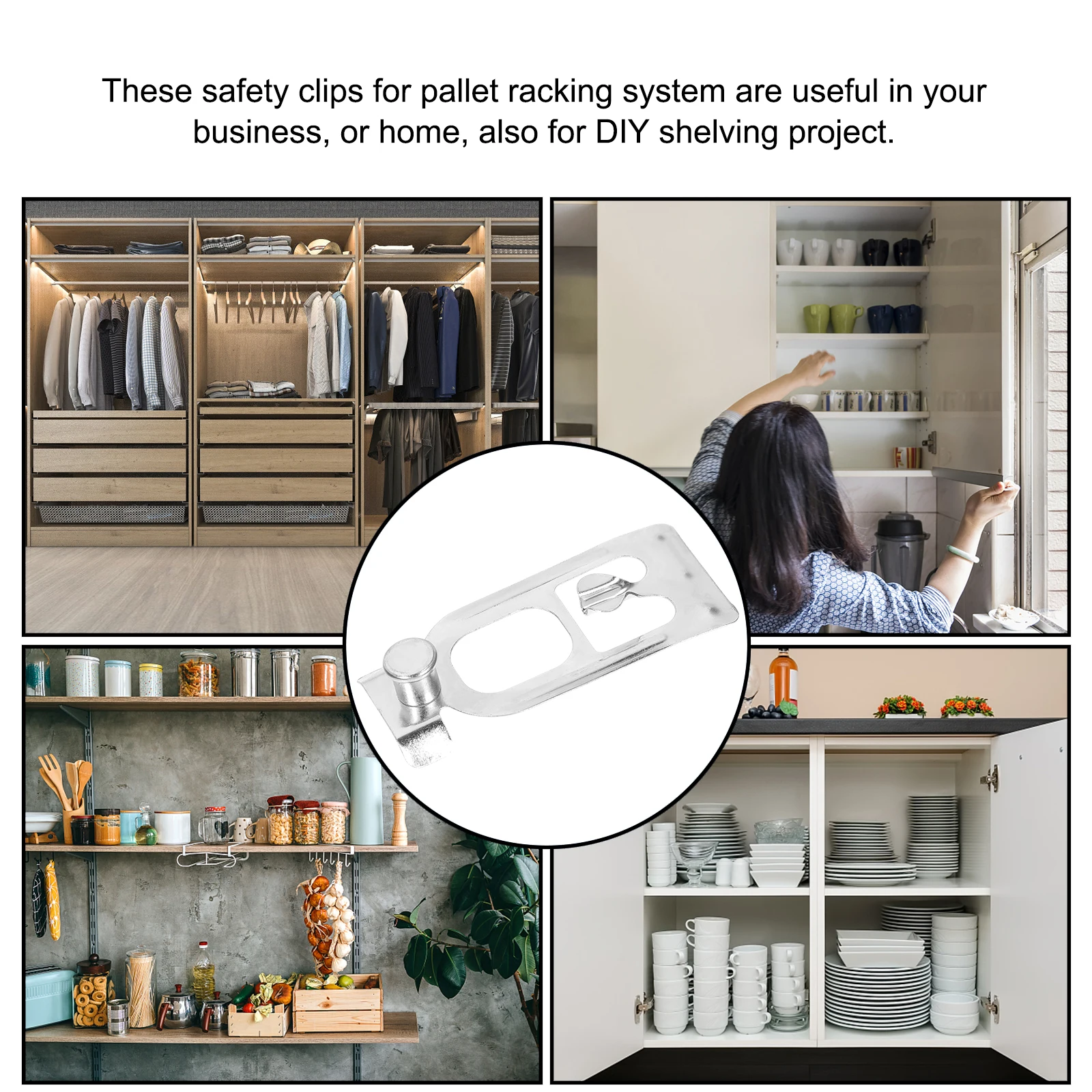 

20pcs Pallet Rack Safety Clips Galvanized Durable Sturdy Non-Deformation Impact Resistant Warehouse Diy Shelving Universal Beam