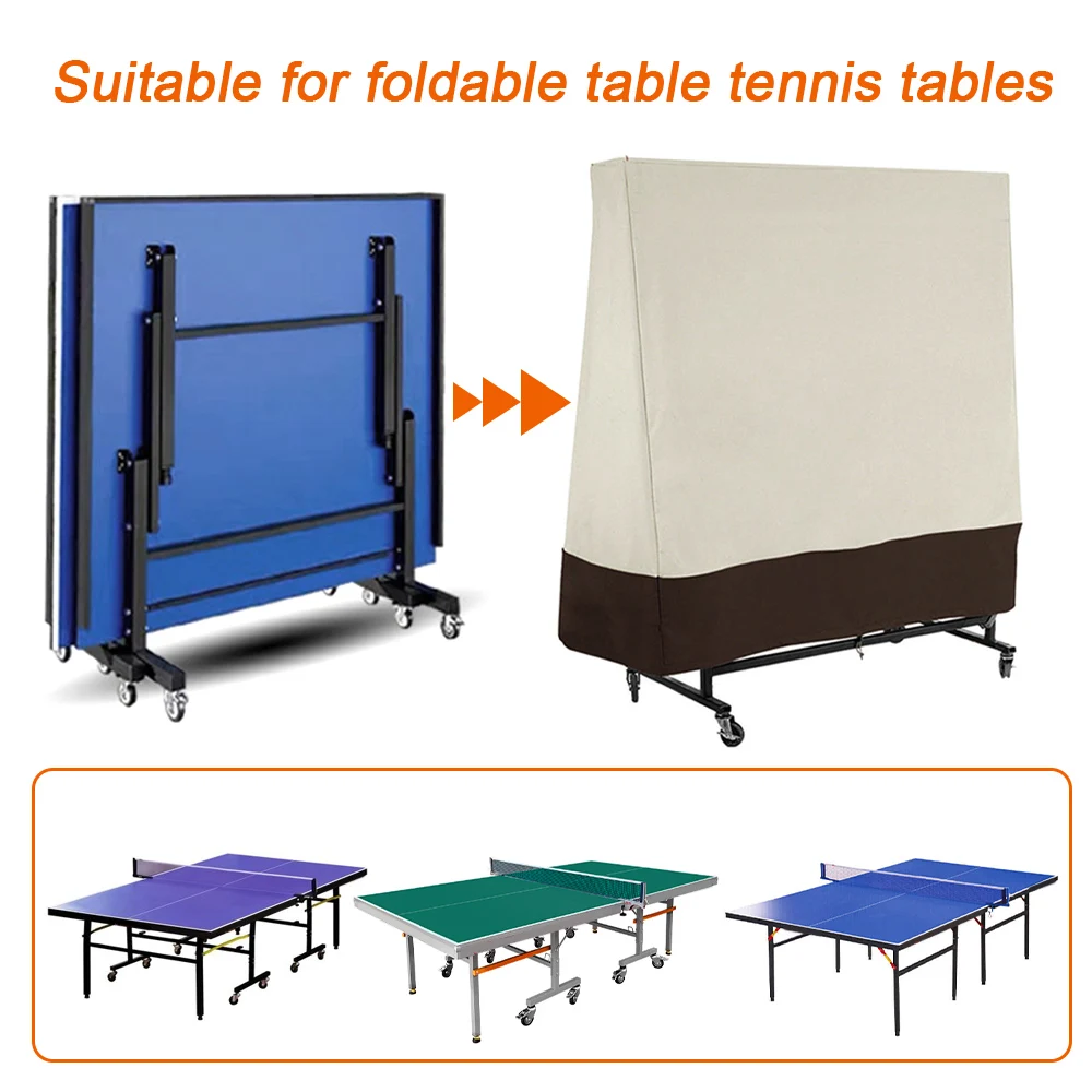 PingPong Table Cover Protection 300D Heavy Duty Waterproof Dust-proof Tennis Table Storage Cover Indoor Outdoor Furniture Cover