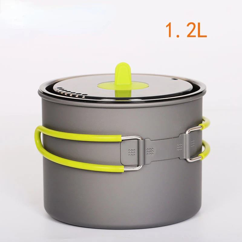 

1.2L Steaming and Frying Dual-purpose Pot with No Welding Marks Camping Pot, Outdoor Camping Cookware Pot Camping 2023 New