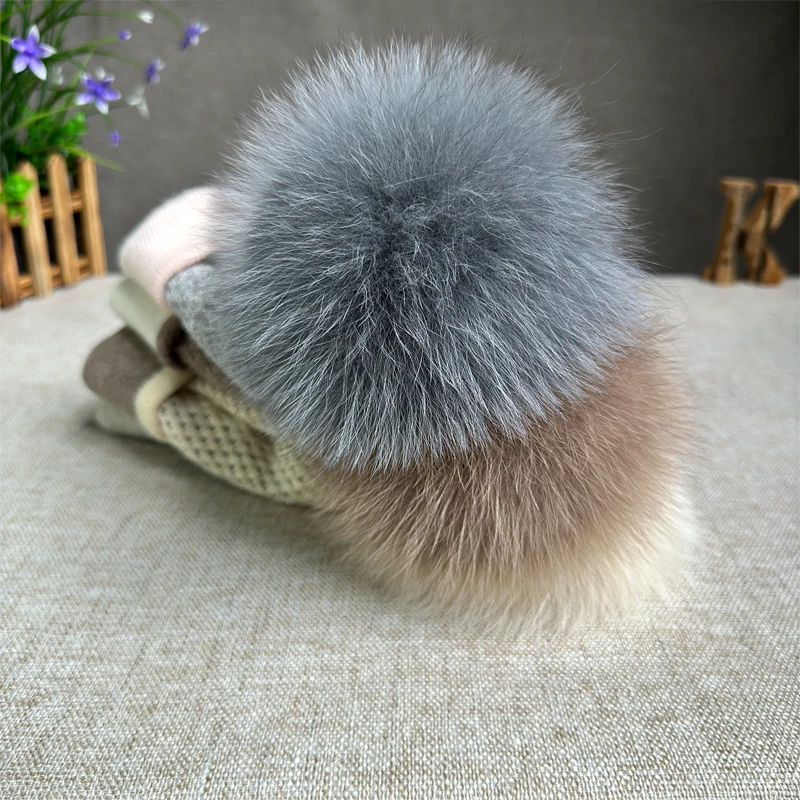 High quality wool fur pompom hats Winter Hat Cap women girl Fashion Warm Plus velvet tracel  Ski Hat winter beanies outdoor Hat