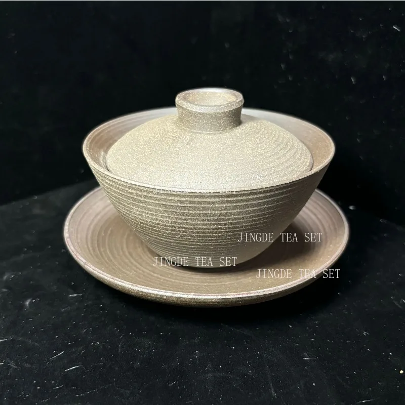 

Retro Kiln Change Ceramics Gaiwan Handmade Pottery Tea Tureen Teacup Household Tea Set Accessories Chinese Cover Bowl Drinkware