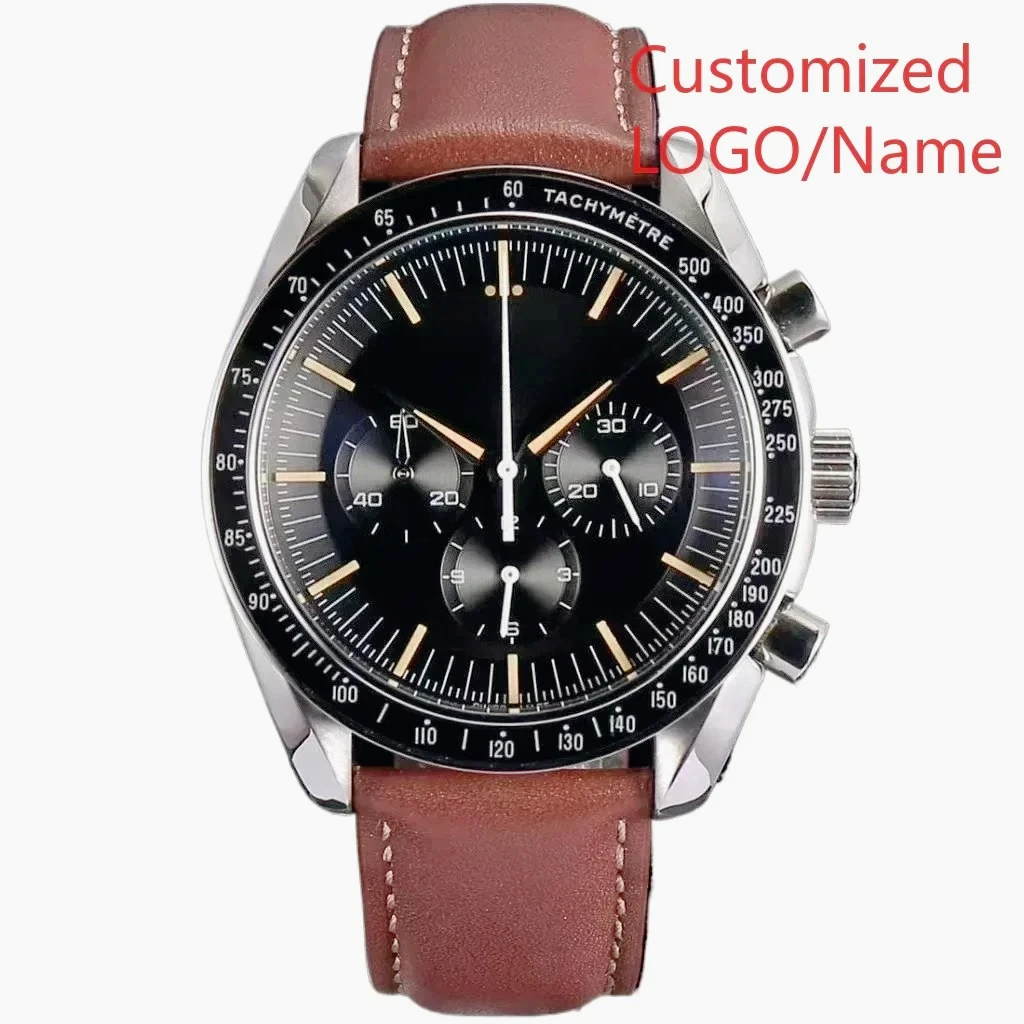 Black Breathable Leather Strap Men Automatic Mechanical Watch Solid Stainless Steel Case Stable Movement New Fashion
