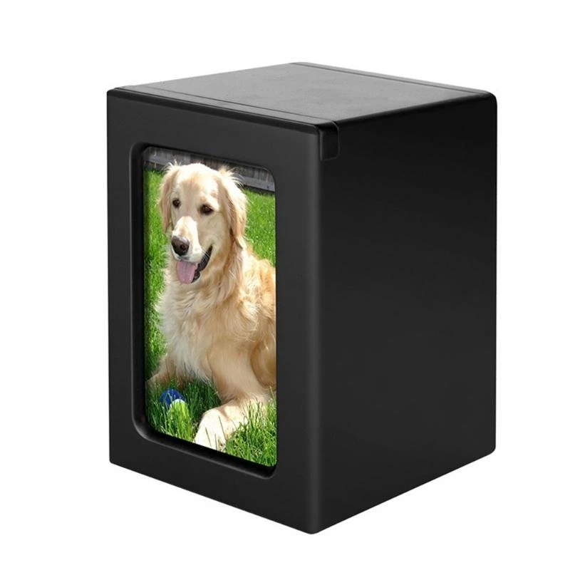 Urn Pet Memorial Urns for Cats Ashes Solid Memorial Pet Ashes Pet Memorial Box with Photo Frame for Indoor