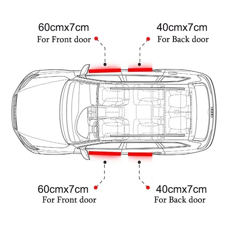 4pcs Car Sticker Carbon Fiber Decorative Strip For Audi Sline TT A3 A4 A5 A6 A7 A8 Q3 Q5 Q7 Q8 Car Accessories