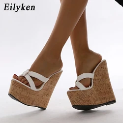 Eilyken Summer Outdoor Fashion Brand Peep Toe Platform Slippers High Quality Sandals Women Wedges Heels Ladies Leisure Shoes