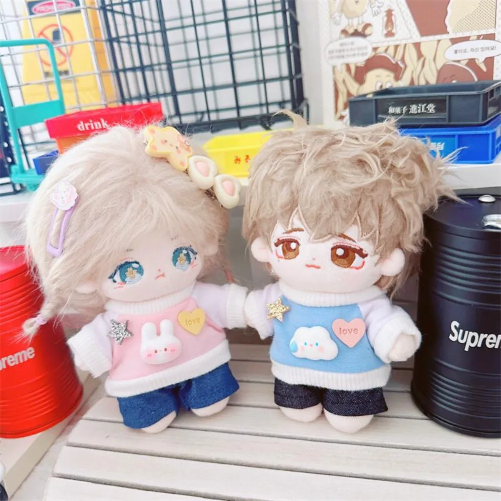 ぬいぐるみぬいぐるみ 10 センチメートル人形服 Tシャツパーカーピンク Tシャツパンツセットかわいい漫画無属性人形服ままごと