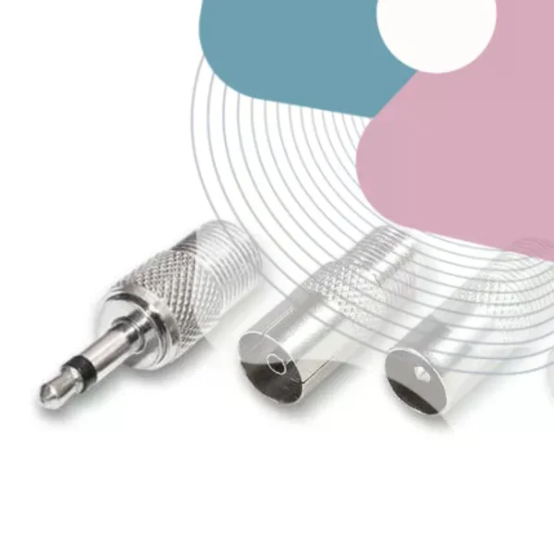 4/5Pcs AV Stereo Receiver Amplifier Rod Antenna 3.5mm Adapter FM Radio Antenna Telescopic Screw F Type Male Plug Connector