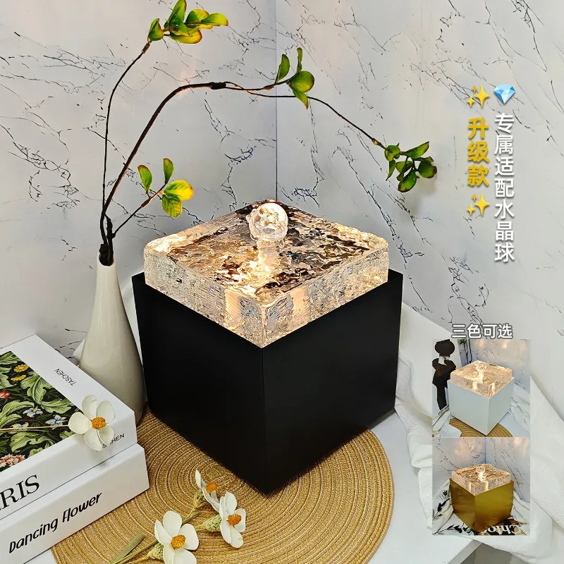 Lucky water ornament, modern circulating water, living room, office desktop, small fountain water feature