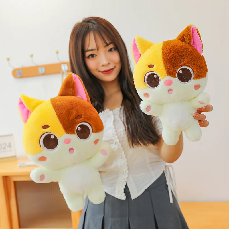 Jouet en peluche chat Kawaii, chaton mignon, poupée en peluche pour enfants, oreiller de sommeil câlin, poupée douce, cadeau d'anniversaire et de noël pour enfants