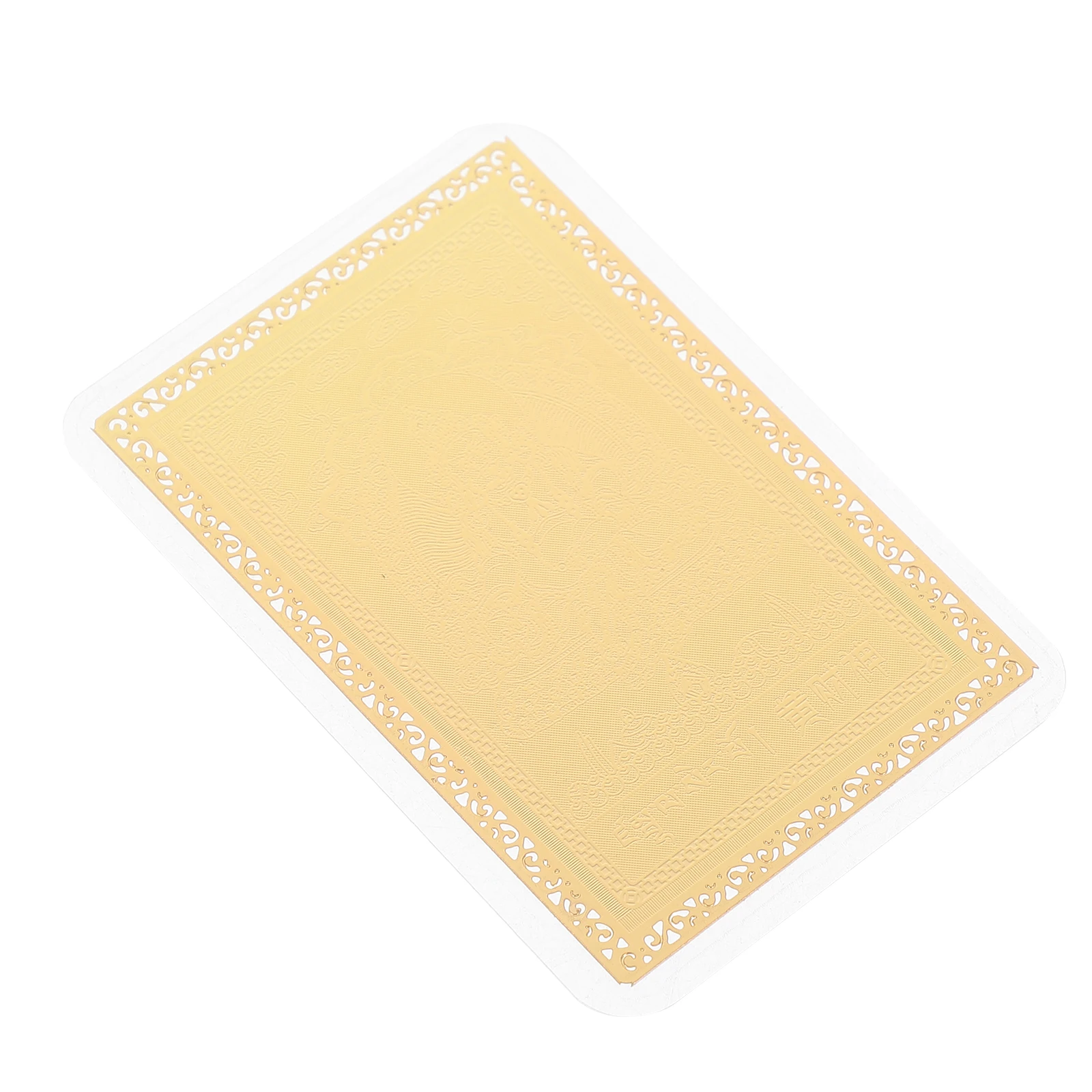

Temple Gold Card Lucky Oriental Yellow Charm Symbol Tibetan God Protection Amulet Fortune
