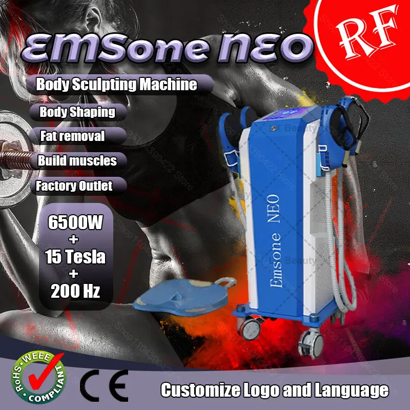 

Professional EMSone NEO RF body fat burning promotes muscle growth 6500W 15 Tesla EMS slimming and shaping machine salon