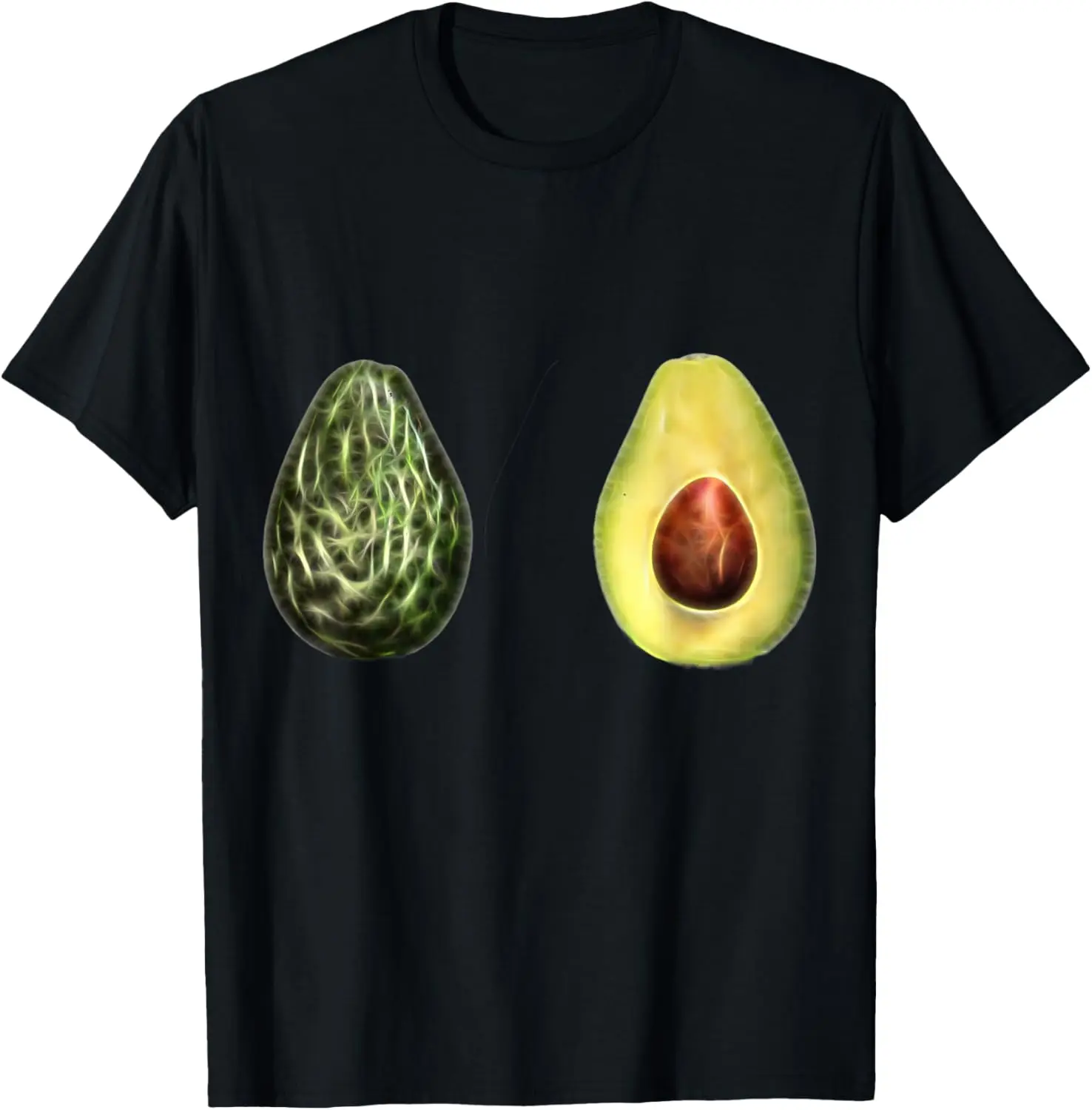 

Abstract Fractal Avocado Love Gift Graphic Tee Casual Cotton T-Shirt for Vegan Fans