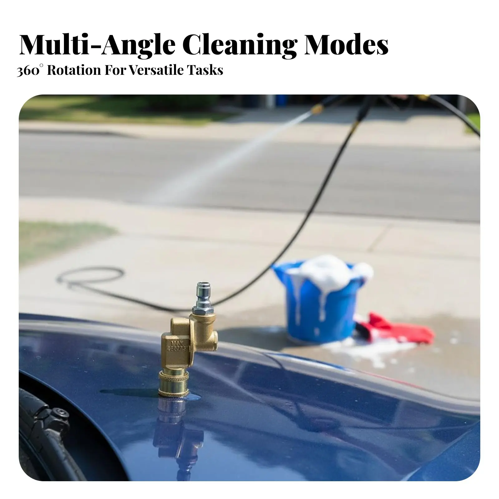1/4 Inch Quick Connect Adapter Cleans Hard-to-Reach Areas Quick Connect Angle Adapter Full-Circle Angle Connector Sturdy Duty