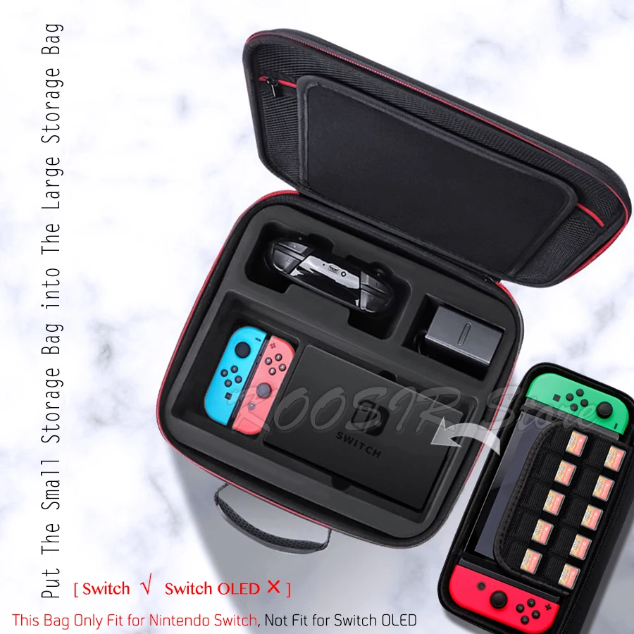 6 In 1 Gaming Accessories Set With Carrying Bag Screen Protector Film Joycon Silicone Cover Game Card Case For Nintendo Switch