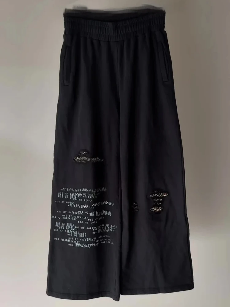 

New autumn and winter floor length pants with a niche, highend, personalized street style casual pants design
