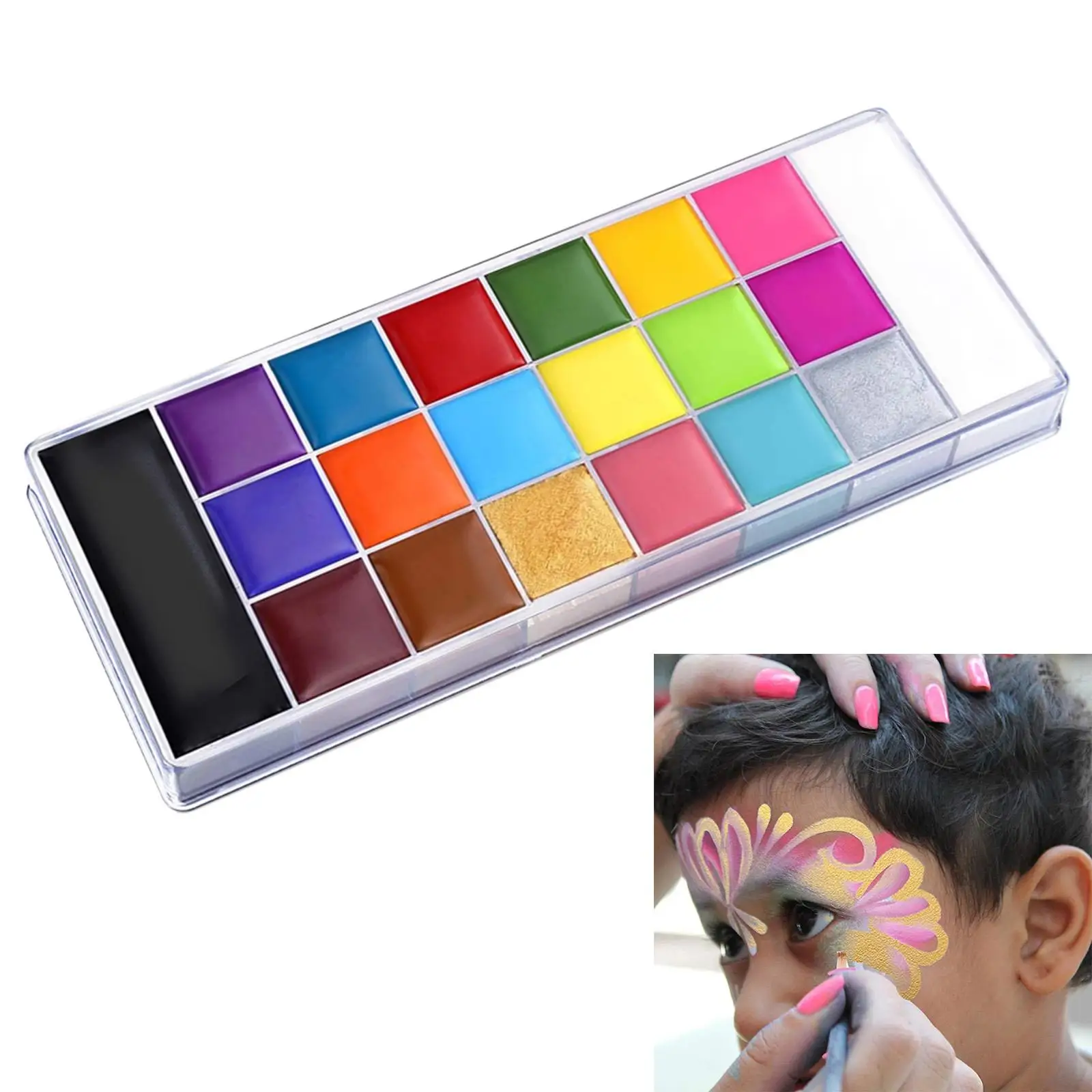 Face Body Paint Professional Christmas Stage Makeup Palette, Hypoallergenic Face