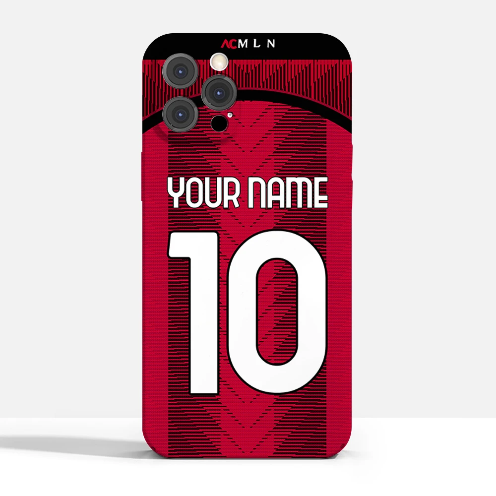 Italy Milan San Siro ROSSONERI Jersey Cover Case for iPhone 16 15 14 Pro Max 13 12 11 Mini X XS XR 7 8 6S Plus SE