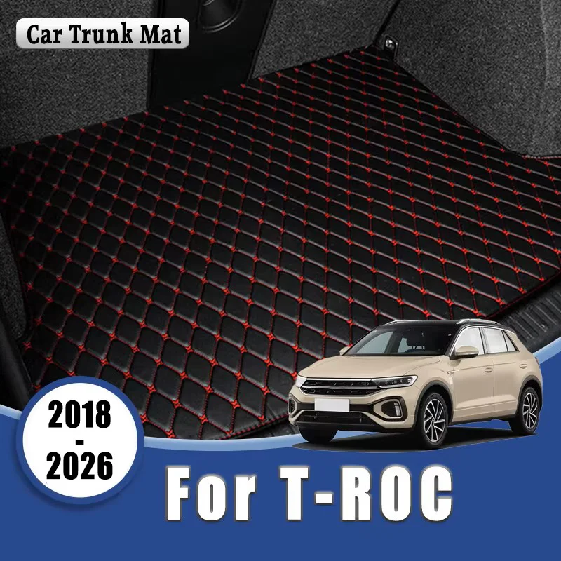 Car Trunk Mat For Volkswagen T-ROC TROC 2018 2019 2020 2021 2022 2023 2024 2025 2026 Trunk Tray Cargo Liner Storage Carpet