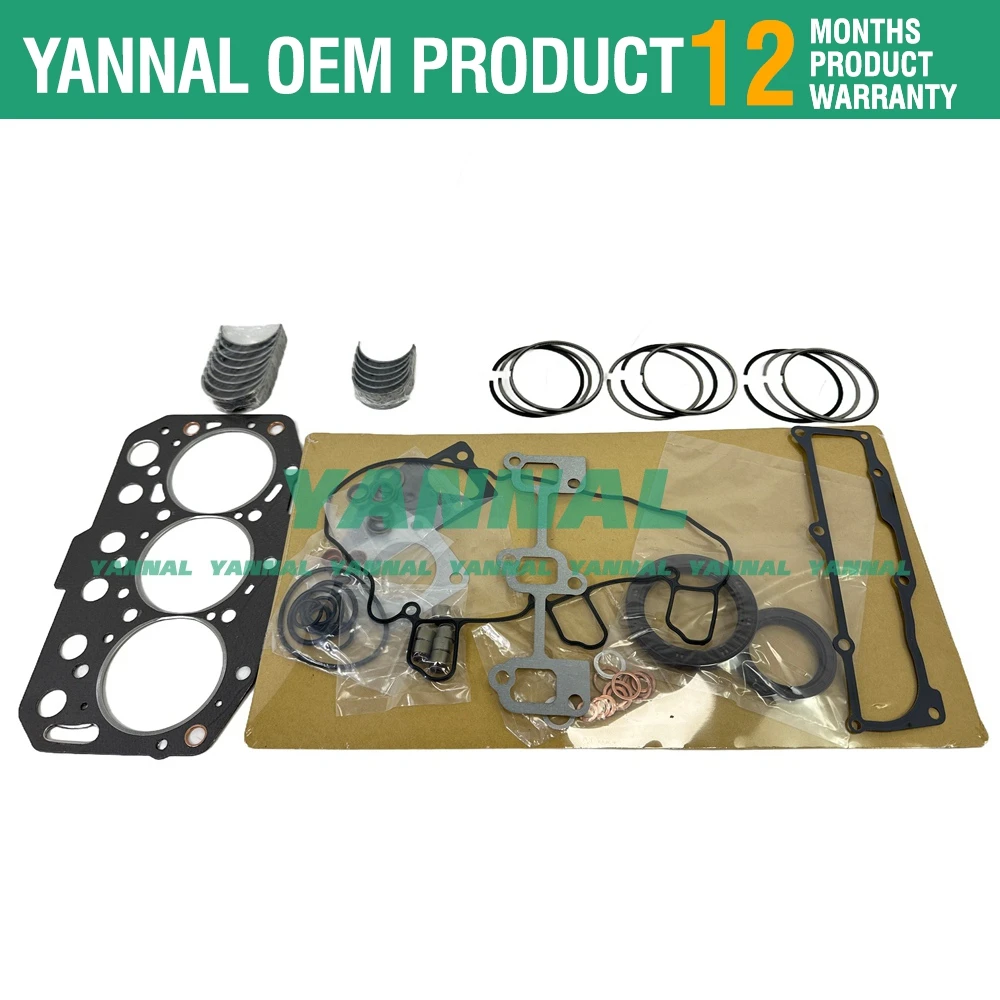 

3TNM74 3TNM74F-SAKV Overhaul Re-ring Kit For Yanmar John Deere 1023E Tractor
