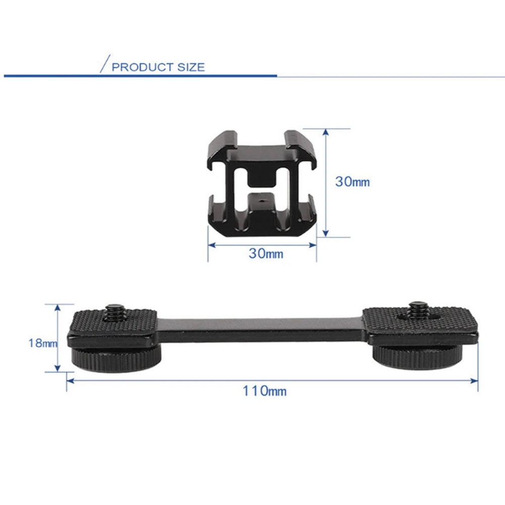 Triple Hot Shoe Mount Adapter Extension Bracket Holder Microphone Stand Adapter for Zhiyun Smooth 4 DJI OSMO Mobile 2