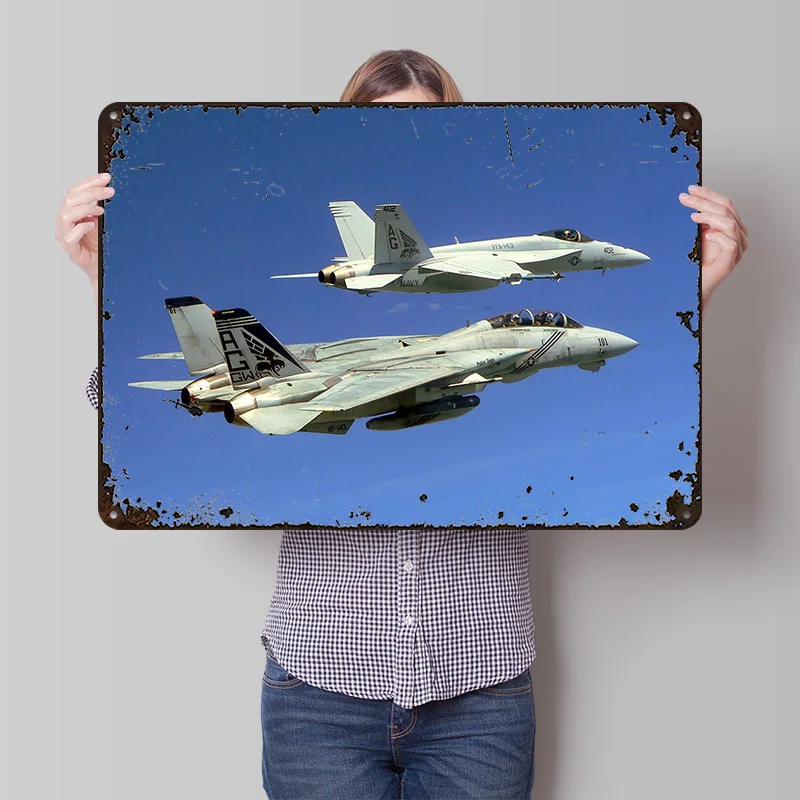 Tomcat and Hornet Printing Poster Customized Retro Wall Art Vintage Metal Signs for Room Modern Home Decoration Luxury House