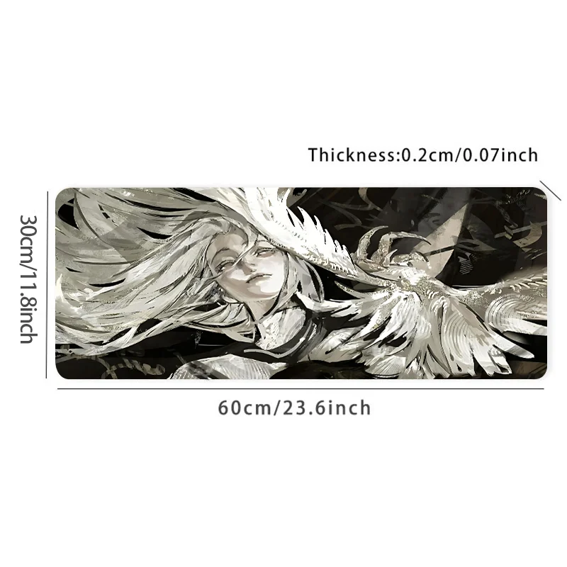 白髪の女の子 アニメスタイル マウスパッド デスクアクセサリー 滑り止めゴムベース ゲーマーやオフィス向け 友人やティーン向けのギフトに最適