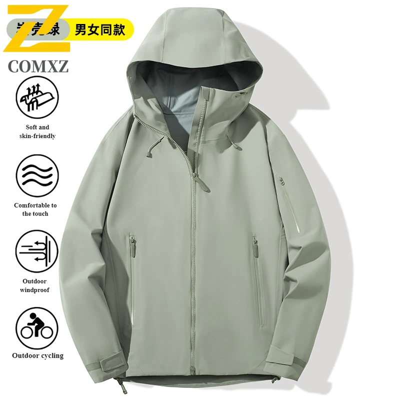 

EiAO Windbreaker Couple's Colorblock Waterproof Windproof Breathable Outdoor multifunctional Jacket for Hiking Camping Fishing