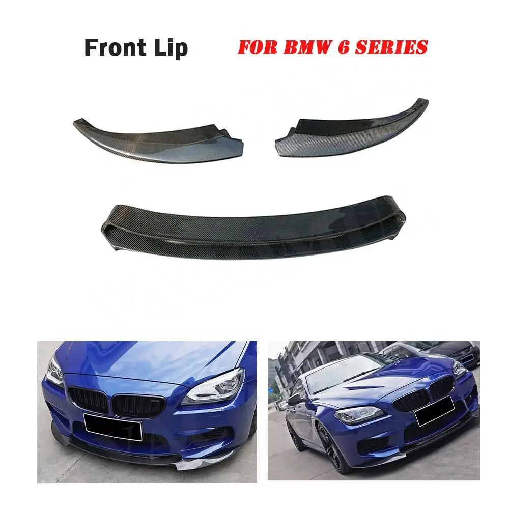 VACOMUL Carbon Fiber Front Lip Guard Three-section for BMW 6 Series F06 F12 F13 M6 2014 - 2017 FRP Head Bumper Lip Chin 3pcs/set