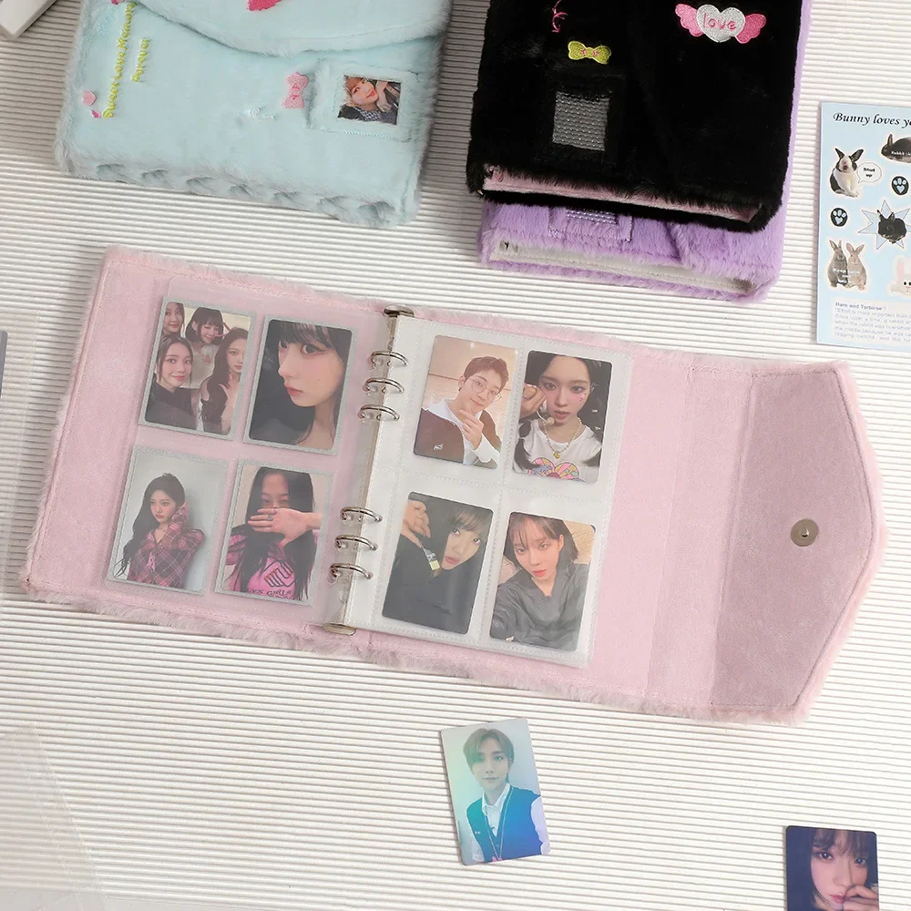 A5 Plush Binder Photocard Holder Kawaii Photo Album Kpop Idol Photocards Collect Book Student School Notebook Stationery