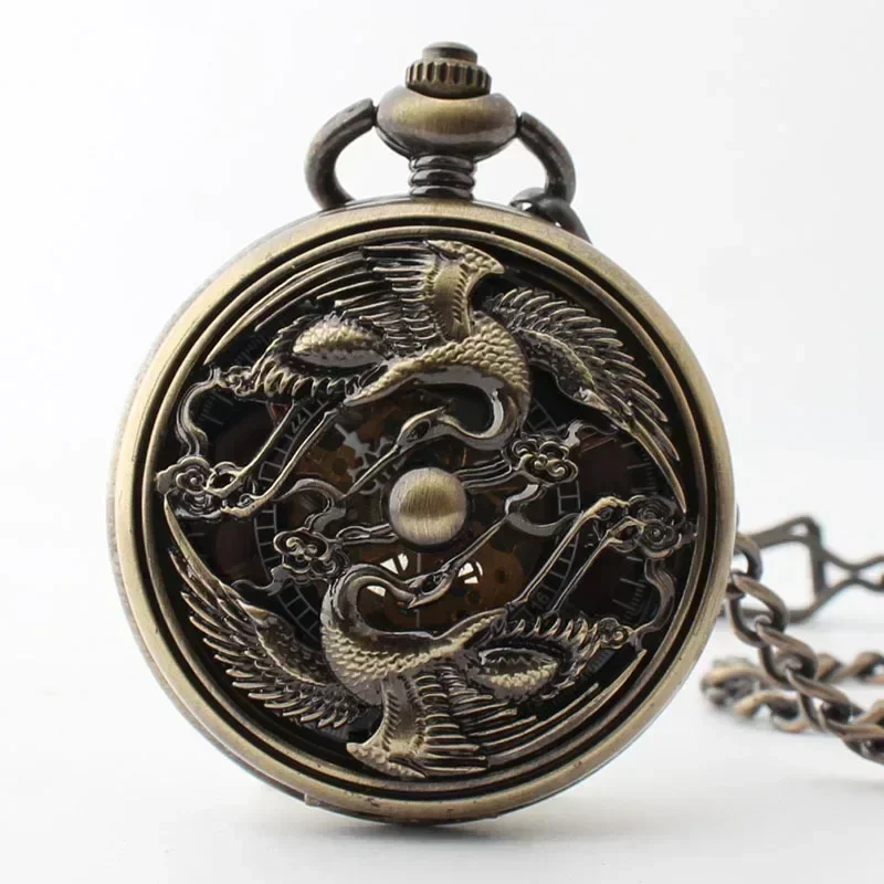 

New Vintage Chinese Style Pocket Watches Mechanical Automatic Unique Fashion Pendant with Chain Gifts reloj de bolsillo