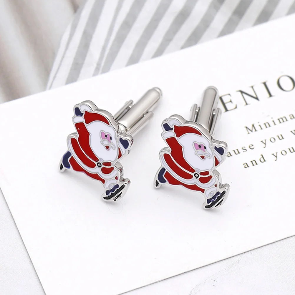 Santa Design Accessories Shirts Cufflinks Button Christmas Fashion Sleeve Decor Buttons