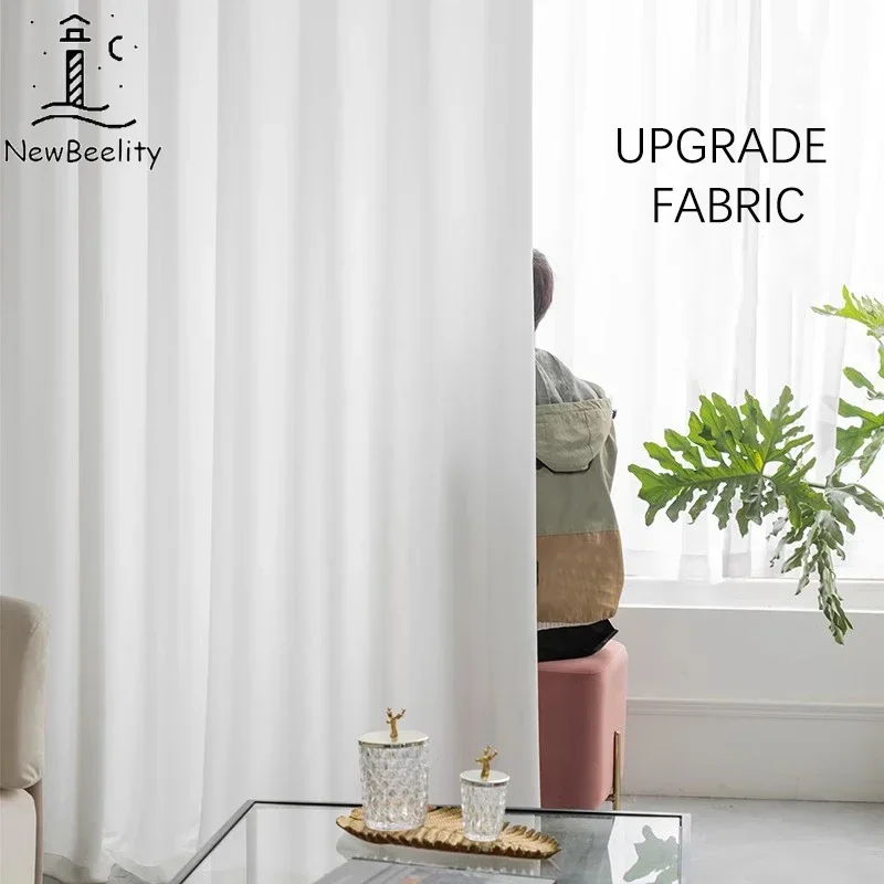 Quality Luxurious White Sheer Curtains for Bedroom Living Room Decor Window Solid Color Voiles Tulle Heavenly Velvet Custom New