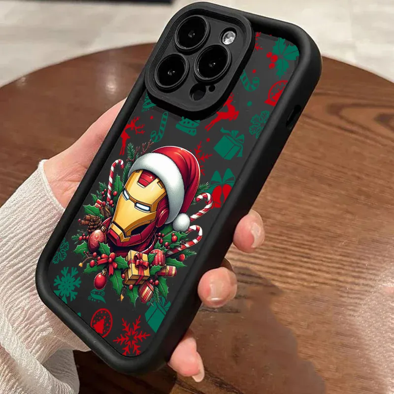 Christmas Marvels Spaiderman Soft Silicone Case For iPhone 17 11 15 16 13 Pro Max 14 Plus 12Pro 16E 17AIR Shockproof Phone Cover