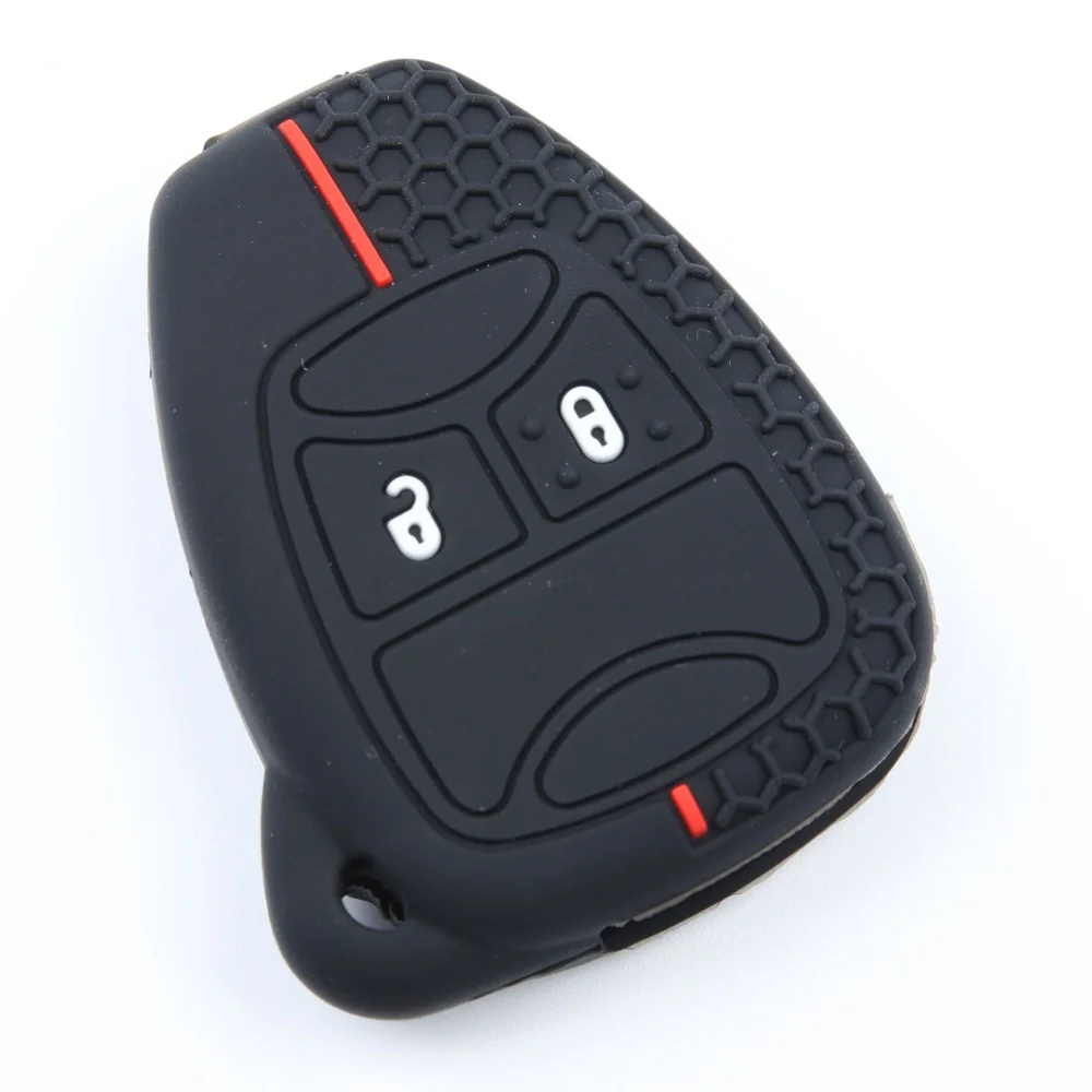 For JEEP Commander Grand Cherokee Liberty Wrangler Compass Patriot 2 Buttons Silicone Car Key Cover Case Skin Protector Keychain