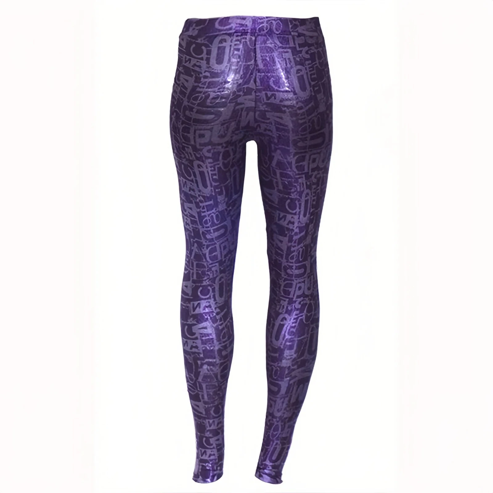 Damen Glänzende Metallic-Sportleggings Leuchtende Bleistifthose Fitness-Mode Jeggings Bonbonfarbene Hosen – Detail 3